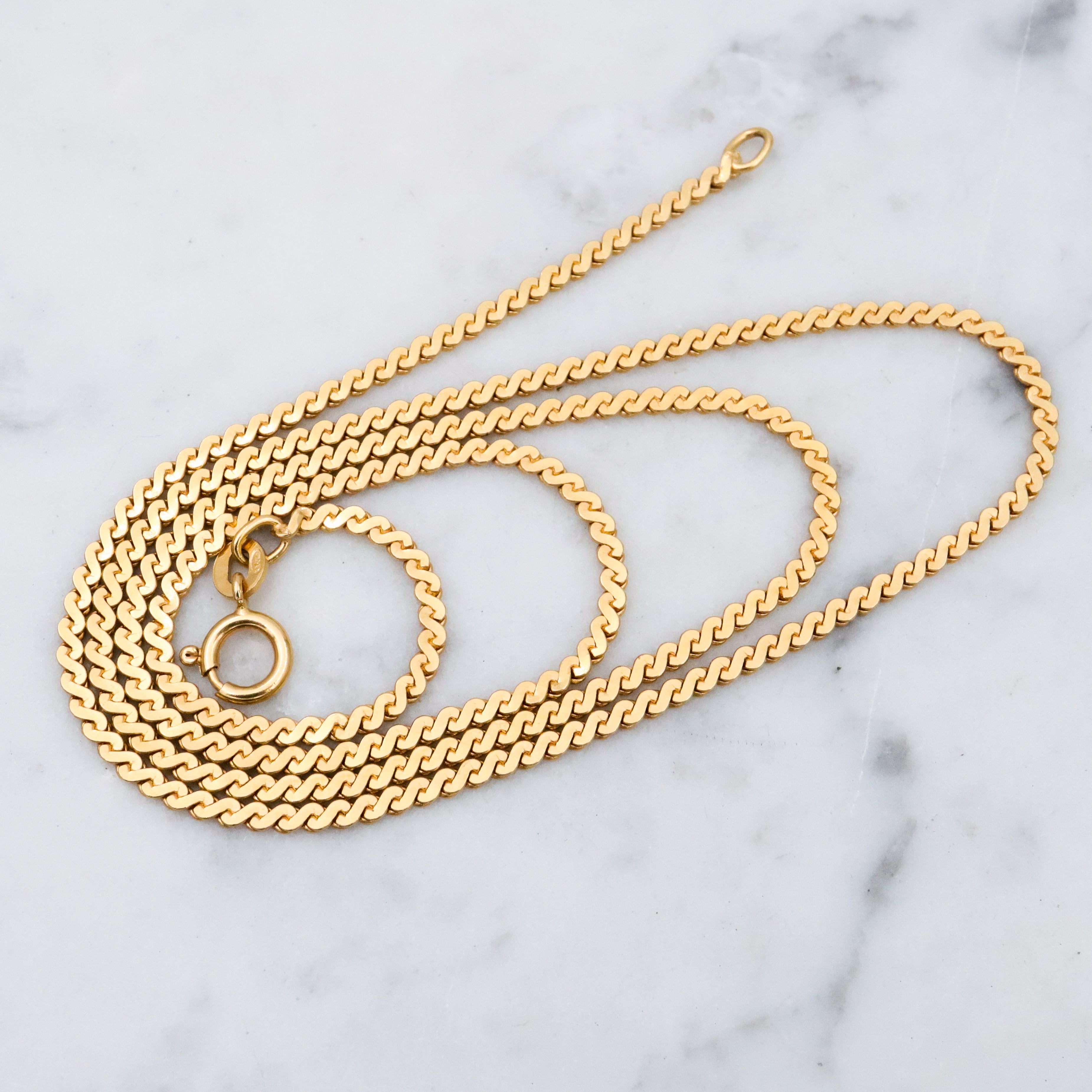 Mid Century UNOAERRE 18k serpentine chain 20"